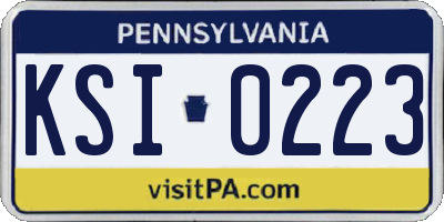 PA license plate KSI0223