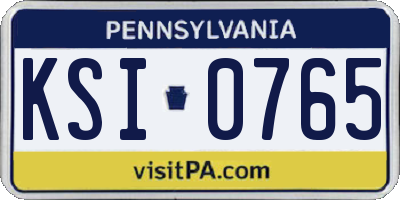 PA license plate KSI0765