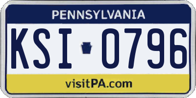 PA license plate KSI0796