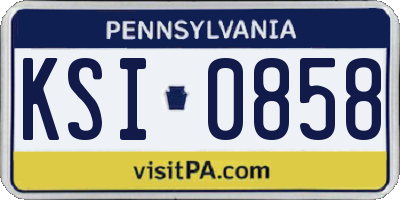 PA license plate KSI0858