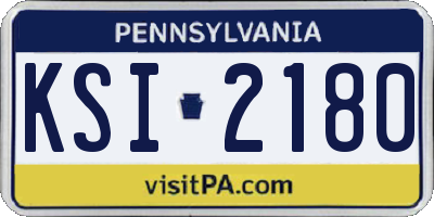 PA license plate KSI2180