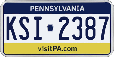 PA license plate KSI2387