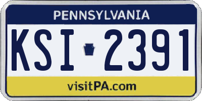 PA license plate KSI2391