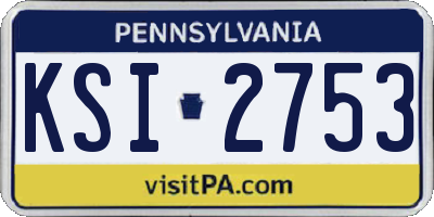 PA license plate KSI2753