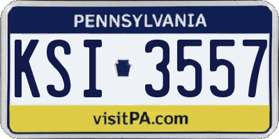 PA license plate KSI3557