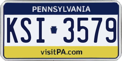 PA license plate KSI3579