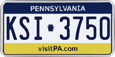 PA license plate KSI3750