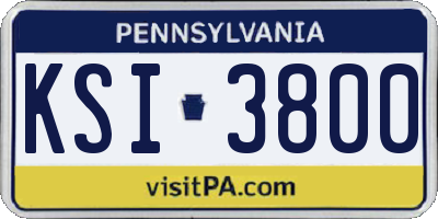 PA license plate KSI3800