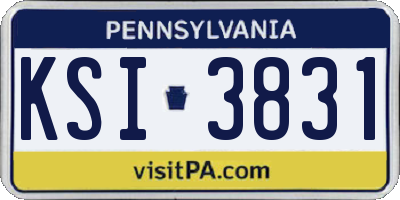 PA license plate KSI3831