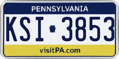 PA license plate KSI3853