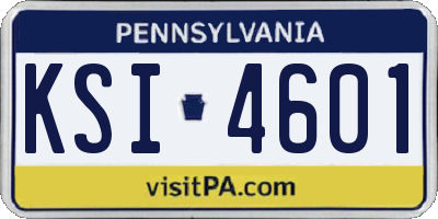 PA license plate KSI4601