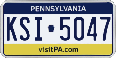 PA license plate KSI5047