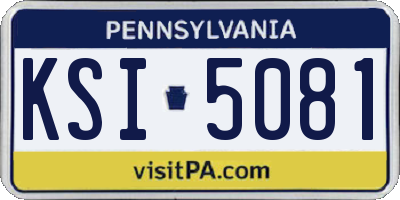 PA license plate KSI5081