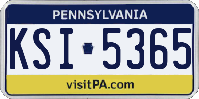 PA license plate KSI5365