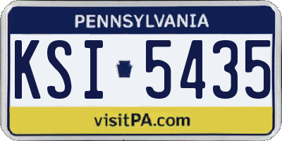 PA license plate KSI5435