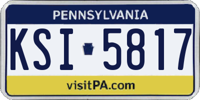 PA license plate KSI5817