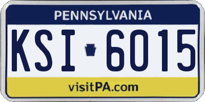 PA license plate KSI6015