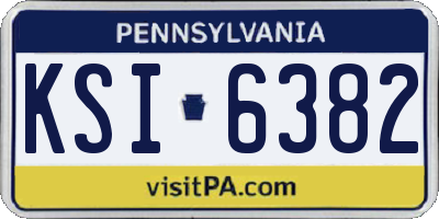 PA license plate KSI6382