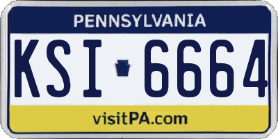 PA license plate KSI6664
