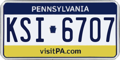 PA license plate KSI6707