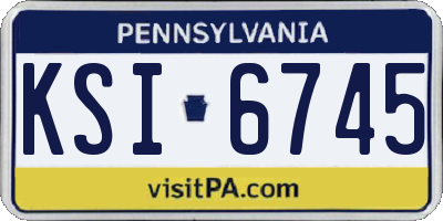 PA license plate KSI6745