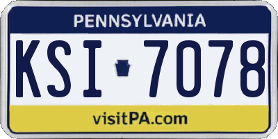 PA license plate KSI7078