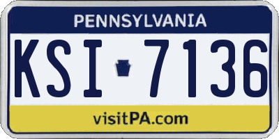 PA license plate KSI7136