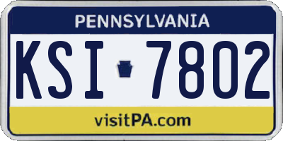 PA license plate KSI7802
