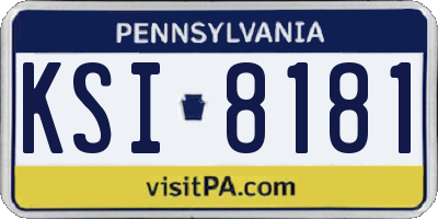 PA license plate KSI8181