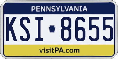 PA license plate KSI8655