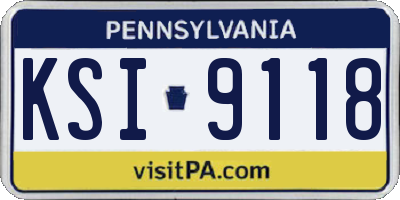 PA license plate KSI9118