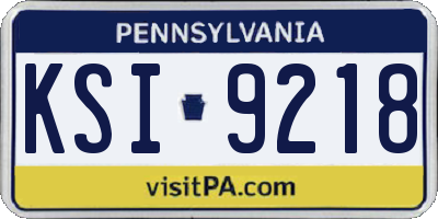 PA license plate KSI9218