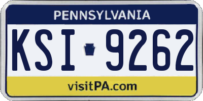 PA license plate KSI9262