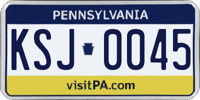 PA license plate KSJ0045