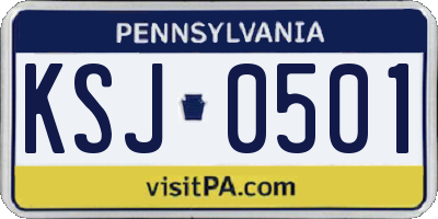 PA license plate KSJ0501
