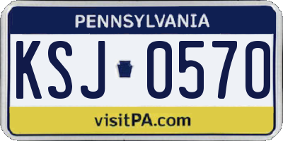 PA license plate KSJ0570
