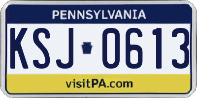 PA license plate KSJ0613