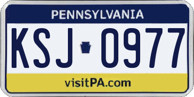 PA license plate KSJ0977