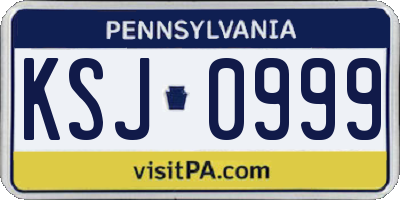 PA license plate KSJ0999