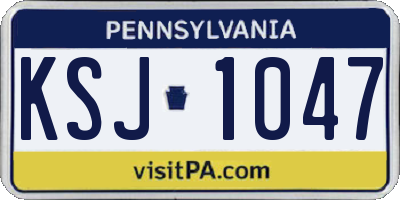 PA license plate KSJ1047