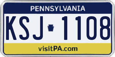 PA license plate KSJ1108