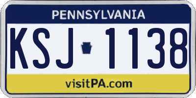 PA license plate KSJ1138