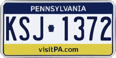 PA license plate KSJ1372