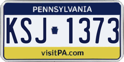 PA license plate KSJ1373