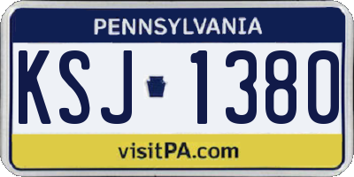 PA license plate KSJ1380