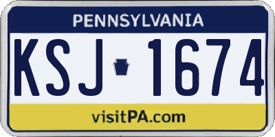 PA license plate KSJ1674