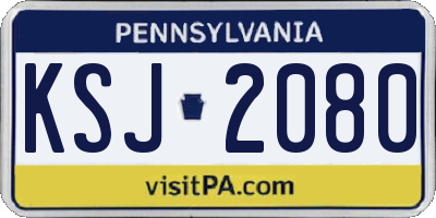 PA license plate KSJ2080
