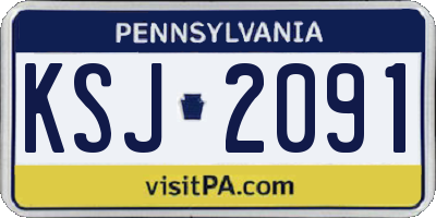 PA license plate KSJ2091