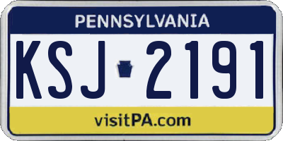PA license plate KSJ2191
