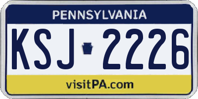 PA license plate KSJ2226